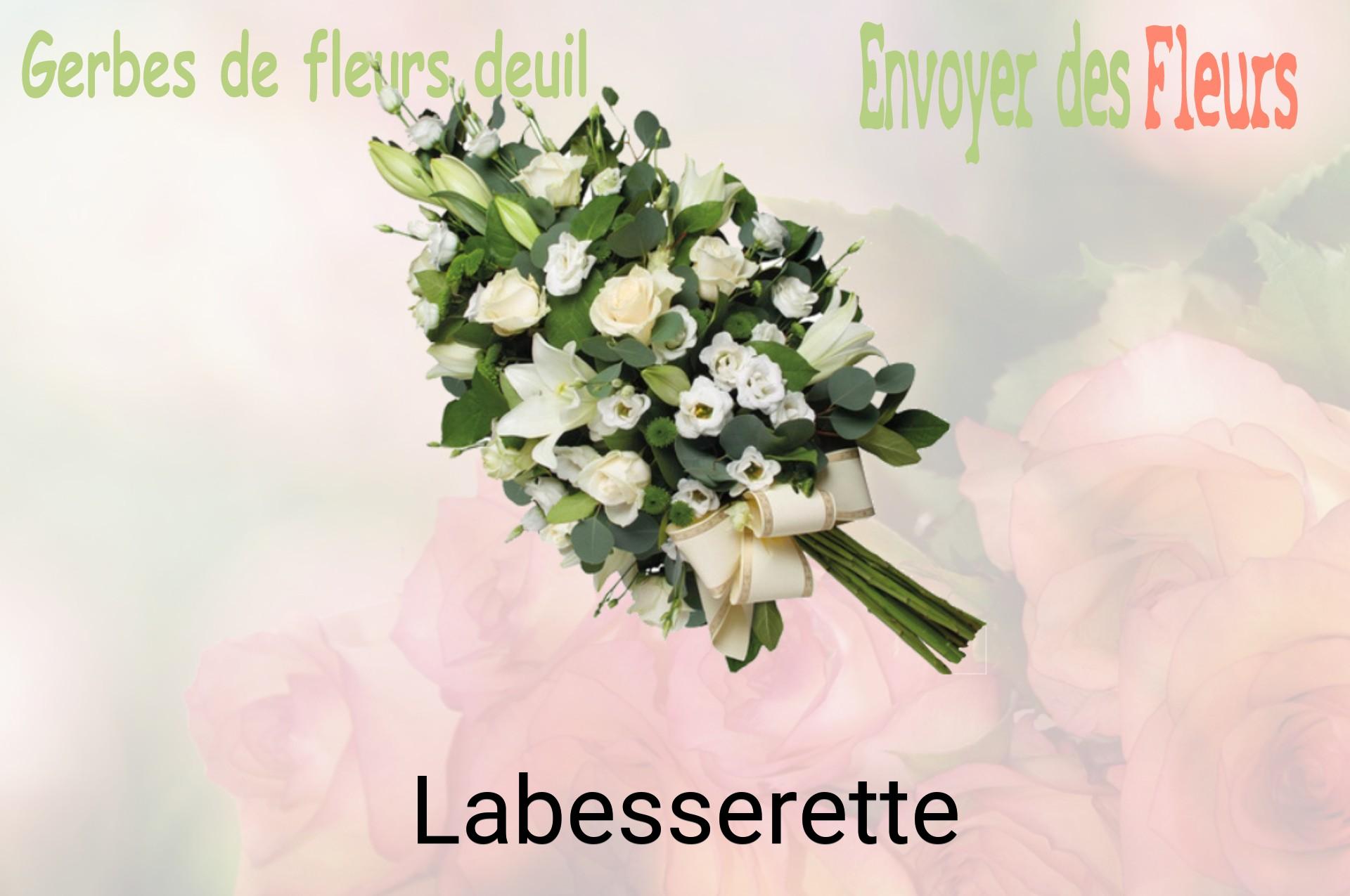 Gerbe de fleurs de deuil livrée à Labesserette
